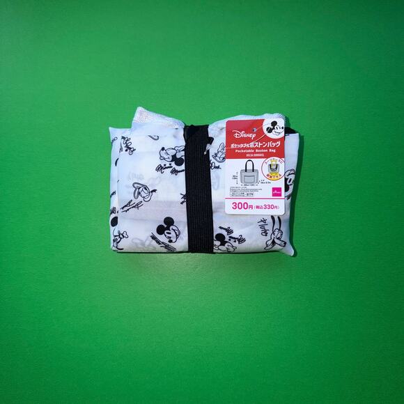 Vintage Disney Mickey Mouse Black White Lunch Tote Travel Luggage Bag Set Japan - Picture 11 of 12